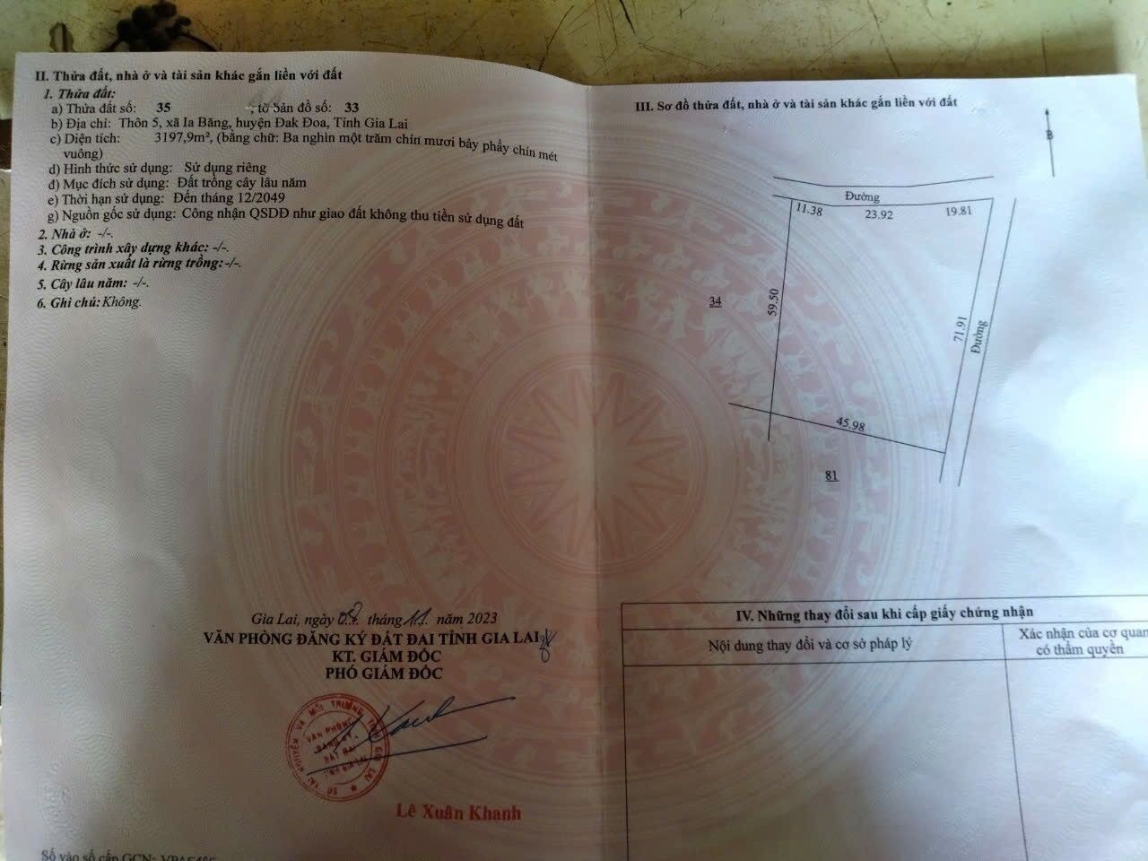 ĐẤT ĐẸP CHÍNH CHỦ – GIÁ TỐT - Xã Ia Băng huyện Đak Đoa Tỉnh Gia Lai